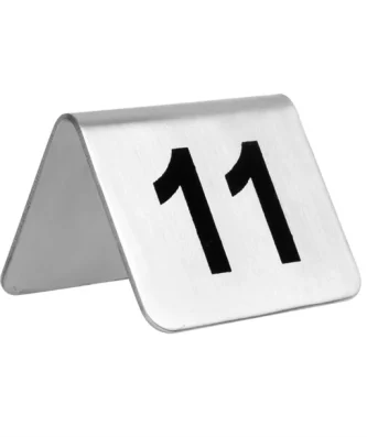 Lot de numéros de table en acier inoxydable Olympia 11-20 (Lot de 10)