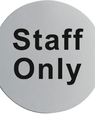 Plaque de porte inox - Staff only