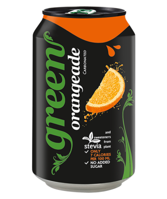 GREEN SPARKLING ORANGEADE CANS 330ML (24 PACK)
