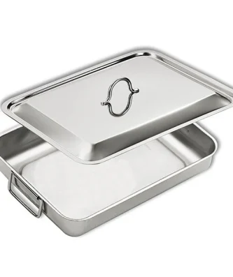 Plat à four en inox avec couvercle Inoxriv
