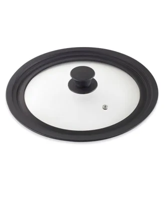 Couvercle en verre et silicone noir multidiamètres 24, 26 et 28 cm Mathon
