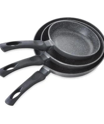 Lot 3 Poêles avec revêtement Dur comme la pierre 20, 24 et 28 cm Mathon