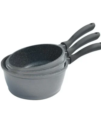 Lot 3 Casseroles avec revêtement Dur comme la pierre 16, 18 et 20 cm Mathon