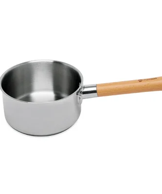Casserole tout inox manche bois Natural’Inox 18 cm Mathon