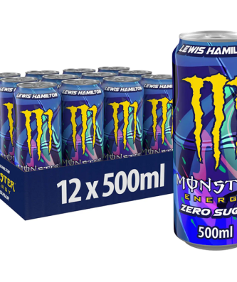 Monster Energy Drink Plain Pack Lewis Hamilton Zero Sugar 500ml (12 Pack)