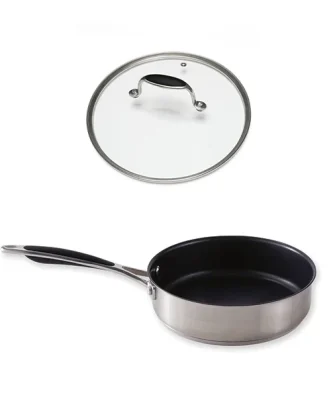Set sauteuse anti-adhérente Excell'Inox 20 cm et couvercle Mathon
