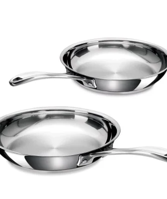 Lot 2 poêles inox 24 et 28 cm Chef Beka