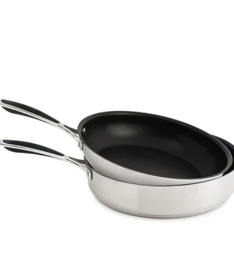 Set Poêle et sauteuse antiadhérentes inox Excell'Inox 28 cm Mathon