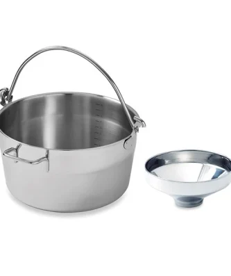 Lot bassine à confiture inox 30 cm et entonnoir 14 cm Mathon