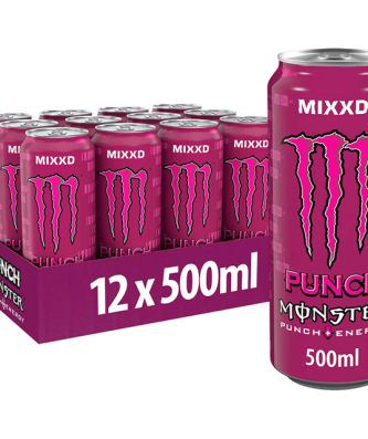 Monster Energy Drink Plain Pack Punch Mixxd 500ml (12 Pack)