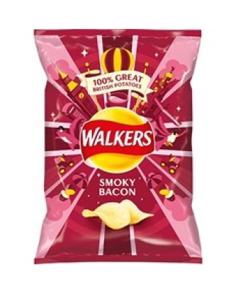 WALKERS SMOKY BACON 32.5g Bags (32 PACK)