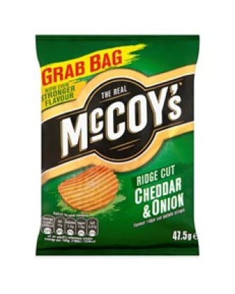 MCCOYS CHEDDAR & ONION RIDGE CUT CRISPS 45g (36 PACK)