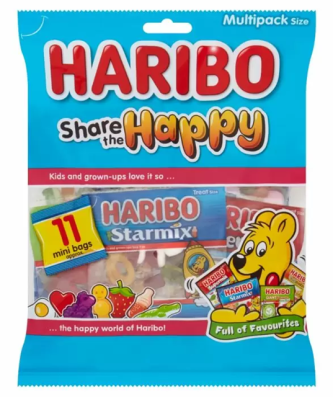 Haribo Share The Happy Minis 176g (10 x 10 Mini Bags)