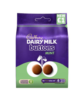 CADBURYS DAIRY MILK MINT BUTTONS 95g £1 (10 PACK)