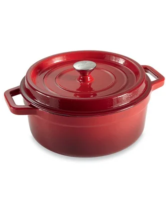 Cocotte en fonte ronde 28 cm 5,6 L rouge Mathon