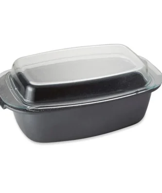 Cocotte rectangulaire et couvercle revêtement Dur comme la pierre 32 cm Mathon