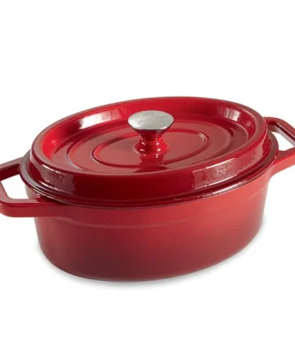 Cocotte en fonte ovale 29 cm 4 L rouge Mathon