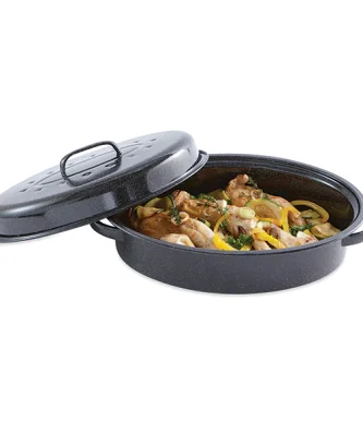 Roaster en acier émaillé et grille 37 cm Mathon