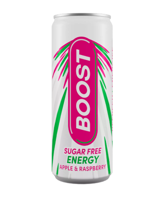 Boost Energy Drink Apple & Raspberry Sugar Free 250ml 75p 24 Pack