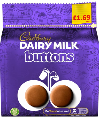 Cadburys Dairy Milk Buttons £1.69 85g (10 Pack)