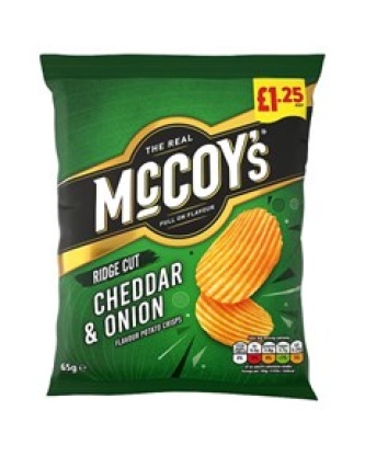 McCoys Cheddar & Onion 65g £1.25 (20 Pack)