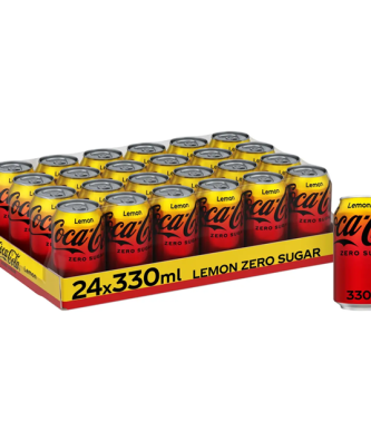 Coca Cola Lemon Zero Sugar Cans 330ml 24 Pack 100% Recyclable