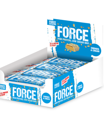Force Protein Bar Cookies & Cream 65g 22.2g Protein 12 Pack