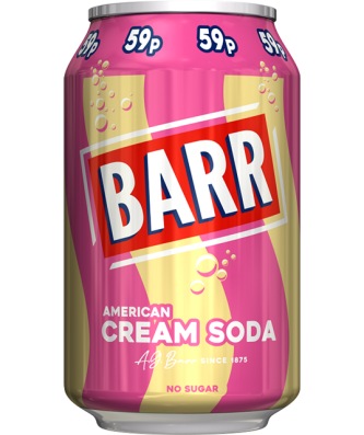 Barrs Cream Soda 330ml 59p (24 Pack)