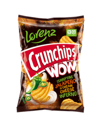 Lorenz Crunchips WOW Jalapeno & Cream Cheese Inferno 80g (12 Pack)