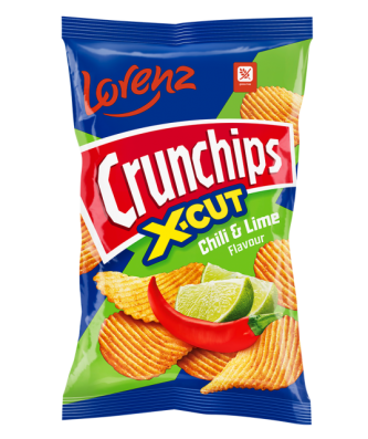 Lorenz Crunchips X-Cut Chilli & Lime 75g (12 Pack) 28 February Dated