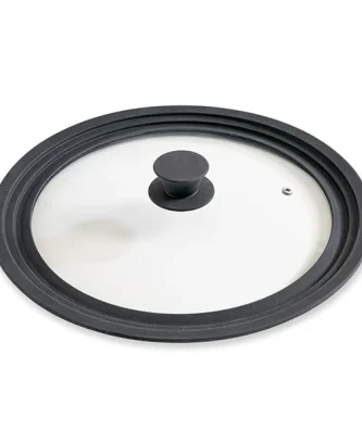 Couvercle en verre et silicone noir multidiamètres 28, 30 et 32 cm Mathon