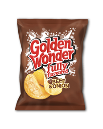 Golden Wonder Crisps Beef & Onion 32.5g (32 Pack)