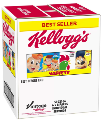 Kelloggs Variety Pack 8 Packs 196g 6 Pack (48 Individual Packs) Less than 23p Ea