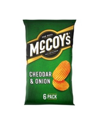 McCoys Crinkle Cut Crisps Cheddar & Onion 25g 20 x 6 Pack