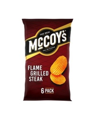 McCoys Crinkle Cut Crisps Flame Grilled Steak 25g 20 x 6 Pack
