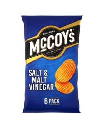 McCoys Crinkle Cut Crisps Salt & Malt Vinegar 25g 20 x 6 Pack