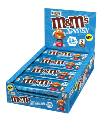 M&M's Crispy Milk Chocolate Hi Protein Bar 15g Protein 52g 12 Pack