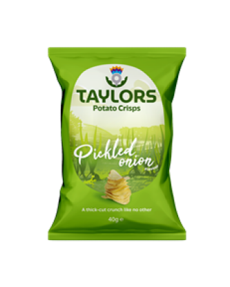 Taylors Crisps Pickled Onion 40g (24 Pack)