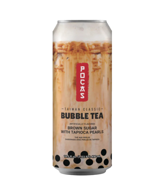 Pocas Bubble Tea Brown Sugar Flavour with Tapioca Pearls 490ml 24 Pack