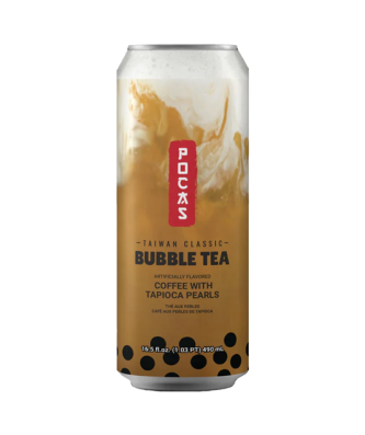 Pocas Bubble Tea Coffee with Tapioca Pearls 490ml 24 Pack