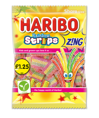 Haribo Rainbow Strips Zing 130g £1.25 (12 Pack)