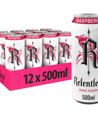 Relentless Energy Drink Raspberry Zero 500ml £1.19 (12 Pack)