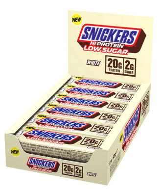 Snickers Hi Protein Bar White Chocolate Low Sugar 20g Protein 57g 12 Pack