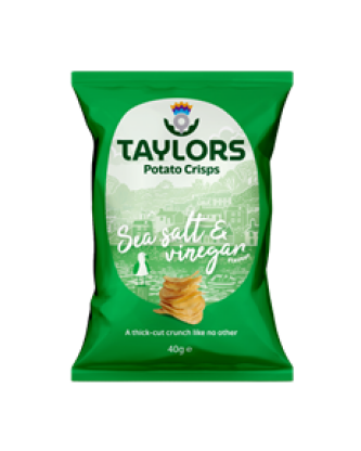 Taylors Crisps Sea Salt & Vinegar 40g (24 Pack)