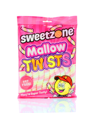 Sweetzone Mallow Twists Halal Fat Free 160g 12 Pack