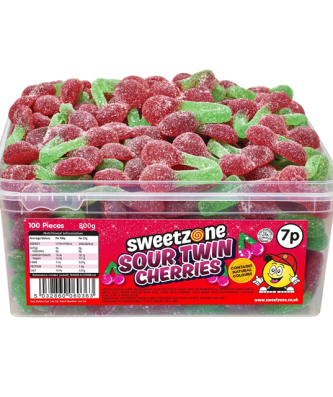Sweetzone Sour Twin Cherries Halal 800g 100 Pieces