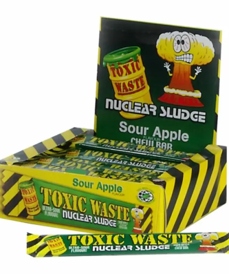Toxic Waste Nuclear Sludge Sour Apple Chew Bar 20g (50 Pack)