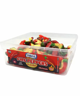 Vidal Fire Peppers Hot Jelly Sweets 120 Pieces 780g Gluten Free