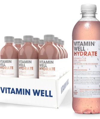Vitamin Well Hydrate Rhubarb & Strawberry 500ml 12 Pack