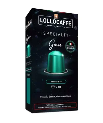 10 Giove Decaffeinated Aluminium Coffee Capsules Lollo Box Specialty Compatible Nespresso®
